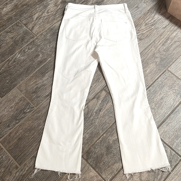 Madewell Cali Demi-Boot Jeans White Distressed Womens 27 NWOT Raw hem Cropped - Picture 9 of 15